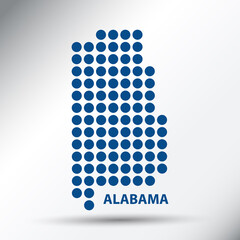 Alabama State Abstract Dotted Map