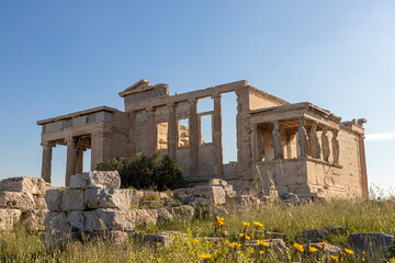 Athens, Greece. The Erechtheion, or Temple of Athena Polias, an ancient Greek Ionic...