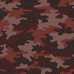 Full seamless military camouflage skin halftone dotted pattern vector for decor and textile. Ornamental pointed army masking design for hunting textile fabric print and wallpaper. Design for trendy 