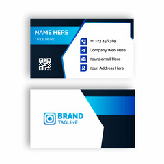 Creative, modern, professional, Minimalist, and modern Company business card design in blue color