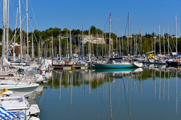 Fototapeta na wymiar Port of Mortagne-sur-Gironde a commune in the Charente-Maritime department in southwestern France 
