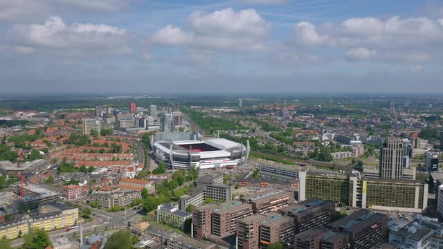 Summer aerial cityscape of Eindhoven, Netherlands
