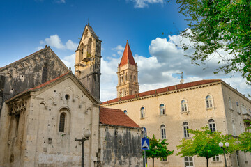 Obraz premium The Cathedral of St Lovro in the old town of Trogir. Croatia