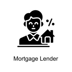 Mortgage Lender Vector Solid icons for your digital or print projects.