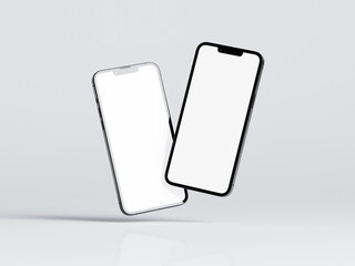 phone mockup, mobile phone on white background, device mockup, 3d render