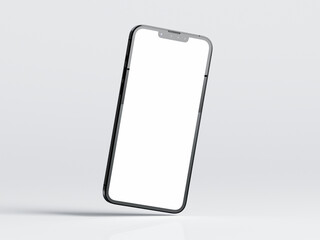Fototapeta na wymiar phone mockup, mobile phone on white background, device mockup, 3d render