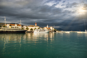 Fototapeta na wymiar Old town cityscape view of Trogir. Croatia