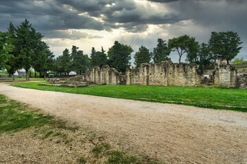 Ruins of Salona an ancient Roman capital of Dalmatia. Croatia