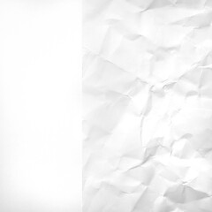 a smooth white paper surface and a crumpled paper side by side