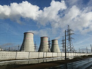 Obraz premium Cooling tower - an industrial unit designed for recycled water