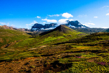 2021 08 16 Borgarfiordur Eystri mountains and clouds 8