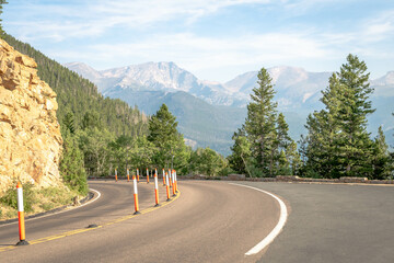 Trail Ridge Road winds through the mountains of the Colorado Rockies