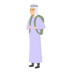 Muslim student icon cartoon vector. Arab teacher. School teacher