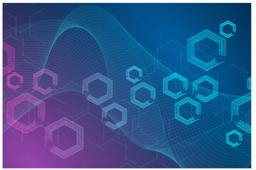 Abstract technology background vector image. Molecular structure background.