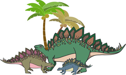 可愛いステゴザウルスの親子 © foolchico