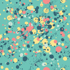 Modern colorful stylish texture. Chaotic circles seamless pattern. Template for printing, wrapping paper, fabrics, covers, flyers, banners, posters and posters. Vector illustration.