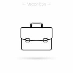 Briefcase line icon. Suitcase symbol. Isolated vector illustration.