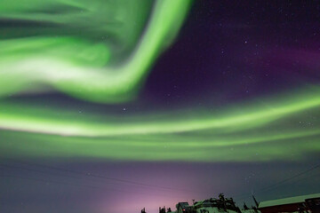Beauitful aurora over the night sky at Ski Land