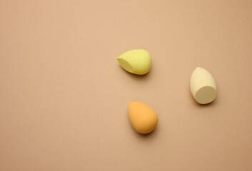 oval new egg-shaped sponges for cosmetics and foundation, top view