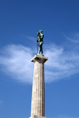 Victor monument (Pobednik) at Kalemegdan Fortress in Belgrade, Serbia. Belgrade is largest cities of Southeastern Europe.