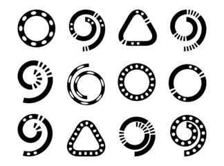 Abstract spiral, circle and triangle elements for design.