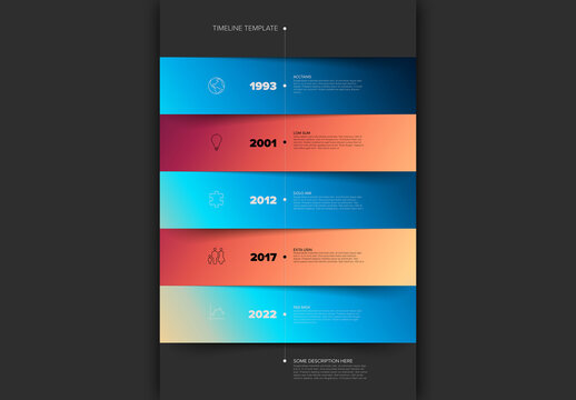 Red and Blue Stripe Blocks with Shadow Timeline