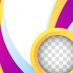 Modern wave purple blue yellow colorful sale post design template background