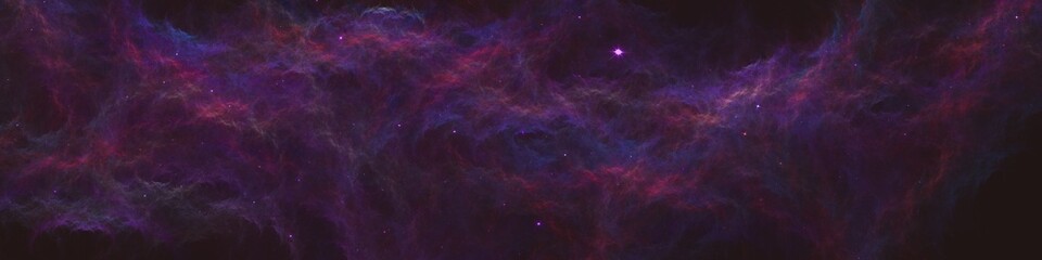 HDRI panoramic space galaxy nebula map. Space background with nebula and stars, equirectangular projection, environment map. Fractal 3d illustration. © Kakteen