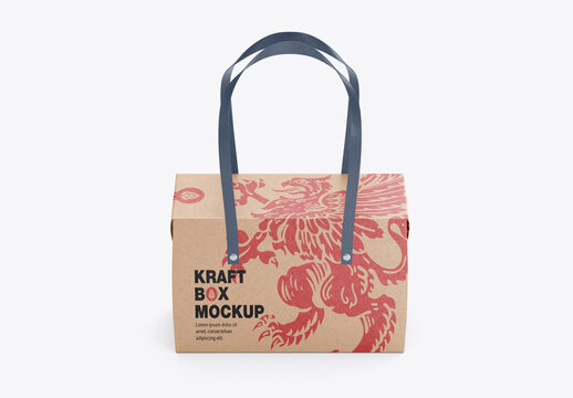 Kraft Box with Handles Mockup