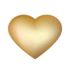 Gold Heart Icon. Vector Illustration. Modern Style Icon isolated on White Background. Decorative element for Weddings and Valentines Day design