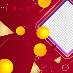 Celebrate mega sale red yellow colorful sale post design template background