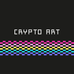 Crypto art. Nft illustration. Pixel concept	
