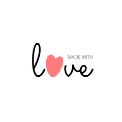 made with love heart lettering