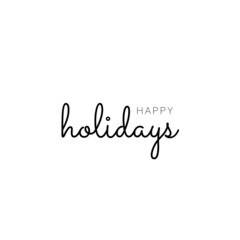 Happy Holidays lettering banner vector	
