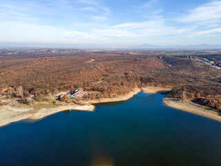 Aerial view of The Forty Springs Reservoir, Bulgaria