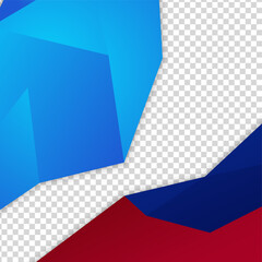 Gradient shape transparant blue red colorful sale post design template background