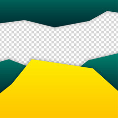 Gradient shape transparant green yellow colorful sale post design template background