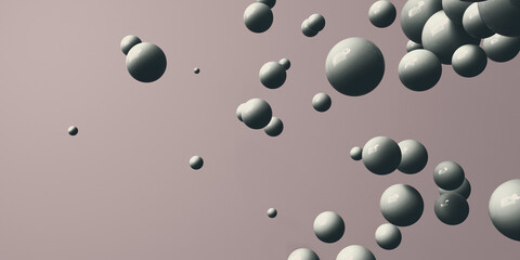 3D render design of different size of spheres