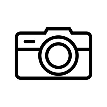 Camera line icon stroke vector photo outline logo. Photography pictogram camera web symbol