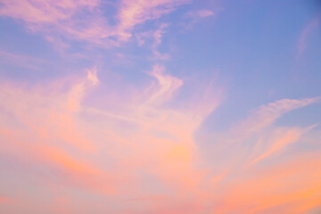 Sunset - Fire in the sky - pink and yellow and orange with touches of purple in blue evening sky