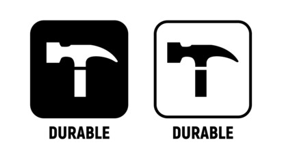 Durable vector icon material symbol logotype.Metal durable unbreakable icon