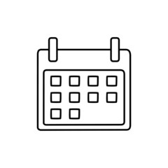 Calendar Icon  in black line style icon, style isolated on white background
