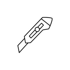 Cutter Knife Icon  in black line style icon, style isolated on white background