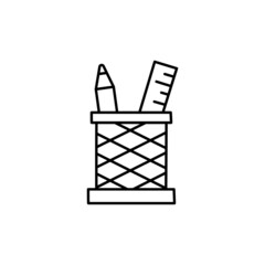 Pencil Stand Icon  in black line style icon, style isolated on white background