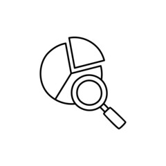 Market Data Icon  in black line style icon, style isolated on white background