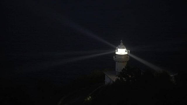 View of the lighthouse lantern at dusk