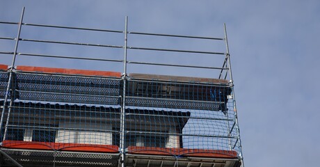 construction work at a house facade
