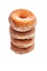  Bunch of glazed doughnuts isolated over white background