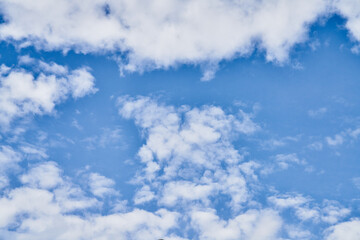 Beatiful blue sky with clouds on a sunny day