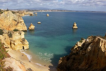 view of the coast of the region sea algarve